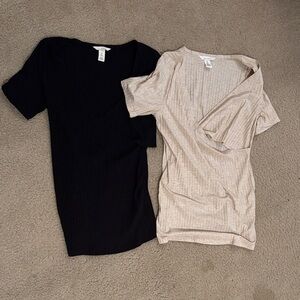 H&M Black and Cream nursing/breastfeeding tops